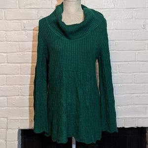Style & Co Green Crowl Neck Sweater